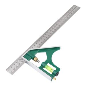 Fafeicy Combination 0-300mm Carpenter Angle Ruler 45/90 Degree with Bubble Level, Stainless Steel & Aluminum, 34cm