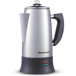 Elite Gourmet EC923 Electric Coffee Percolator, BPA Free, Keep Warm, Clear Brew Progress Knob, CoolTouch Handle, Cordless Serve, 12Cup, Stainless Steel