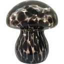 JBGIYOSG Mushroom Table Lamps Night Lights Cute Glass Nightstand Bedside Desk Lamps for Bedroom Living Study(Bulb Included) - Black