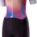 MY KILOMETRE Women's Triathlon Suit, Sleeveless Trisuit with Chamois, 2 Rear Pockets, UPF 50+ (Pink, S)