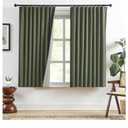 )
RAIN CITY Dark Olive Green Blackout Curtains Linen 63 Inches Long 2 Panels Set, Back Tab Pleated Look Thermal Insulated Curtains & Drapes for Living Room - Loden/Olive Forest W50 x L63