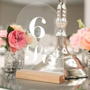 Acrylic Table Sign Stand 6 Set Wedding Entrance Seat Cards Reusable Place Cards for Events