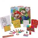 Innovative Designs Mario Brothers Super Mario Deluxe Activity Set with Carrying Tin, Coloring Sheets, Tattoos, Stickers, & Art Supplies