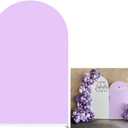 Double Sided Lilac Arch Backdrop Cover for Birthday Party Wedding Baby Shower Decorations Chiara Backdrops Arched Wall Covers Frame Stands Banner Photography Background 2.6ft * 6ft