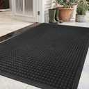 Front Door Mat Indoor Outdoor Entrance, 3' x 6' Heavy Duty Waterproof Doormat, Traps Dirt and Moisture, Non-Slip Fade Resistant Welcome Mat with Rubber Back for Entryway, Patio, Garage