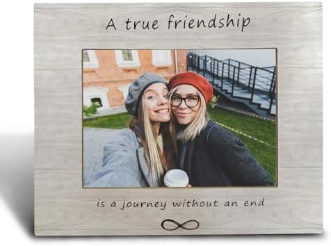 FHUGX Friend Photo Frame 5x7 Inch, Best Friend Wooden Frame, Friendship Gifts for Bff Sister