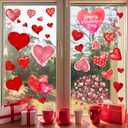 101pcs Valentine's Day Window Stickers Double-Sided Heart Window Clings Decals for Valentine's Day Wedding Party Home Windows Decoration Supply