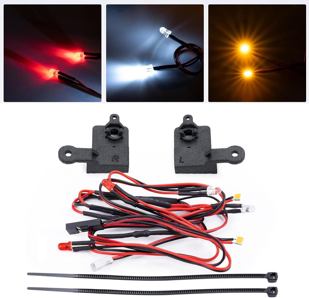 Resin RC Front & Rear LED Light Kits Headlight Taillight Upgrade Parts for 1/18 Tra-xxas TRX4M F150 RC Crawler Car