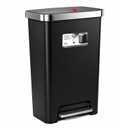 Trash Can with lid, 12 Gallon Slim Tall Garbage Can,Black