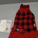 KYEESE Dog Christmas Sweater Dress with Bowtie Checkered, Turtleneck Dog Sweater for Small Dogs Girl with Leash Hole, Holiday Warm Pet Sweaters Dress, Red, Medium (Medium (6-13lbs), 09#Red Plaid)