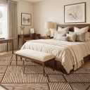 YIHOUSE 8‘x10' Washable Brown Stripe Modern Area Rug for Living Room