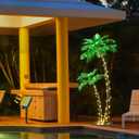 LIGHTSHARE Gorgeous Artificial Lighted Solar Palm Tree 4FT&6FT Office Decor, 184LED for Outside Patio Home Party Garden Nativity