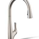 KOHLER R43210-VS Bevin™ Kitchen Sink Faucet with Pull Down Sprayer, Two-Function Sprayhead Kitchen Faucets, 1.5 GPM, Vibrant Stainless