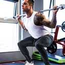 FIRSTGYM Mens Joggers Sweatpants Slim Fit Workout Training Thigh Mesh Gym Jogger Pants with Zipper Pockets (Black, XL)