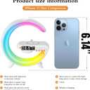 Alarm Clocks For Bedrooms White Speaker Wireless Charger Smart Light Sound Machine Smart Alarm Clocks for bedrooms Night Light Lamp Sunrise Alarm Clock Restroom Bedroom 6.14 inch(Mini-Style G63)