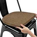 BUYUE Friendly Woven Fabric 14x14 Magnetic Cushion for Metal Chair 1 Piece, Enhanced Anti-Slip Seat Pad for Dining Kitchen Caf Stackable Chair (U-Shape, Brown, 1 Count)