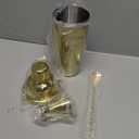 KITESSENSU Cocktail Shaker Set, Stainless Steel Bartending Kit with 25 Ounce Cocktail Shaker with Built in Drink Strainer, Measuring Jigger, Mixing Spoon & Drink Recipe Guide, Gold (Gold - Cobbler 3)