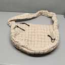 VAKAER Puffer Tote Bag for Women Quilted Crossbody Large Hobo Carryall Lightweight Padded Shoulder Bag for Travel Work, Beige 