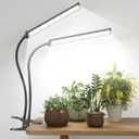 GooingTop LED Grow Light,White Full Spectrum Clip Plant Growing Lamp with High Power Red Blue LEDs for Indoor Plants,Dimming & Optional Auto Timer