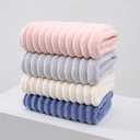 Soft Bath Towels Set, Microfiber Ribbed Oversized Bath Towels Extra Large for Bathroom, Home, Hotel, Spa, Beach, Pool, Gym (8-Piece Towel Set, Grey)
