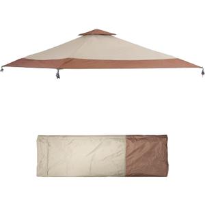 13x13 Canopy Replacement Top CoverDouble Tier Waterproof Silver Coated Instant Canopy Vented Top Compatible with Ozark Trail WMT-1313114LG,30300 Frame(Top Only