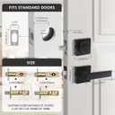 DSJJBLL 2 Pack Exterior Door Handle with Single Cylinder Deadbolt,Front Door Handle and Deadbolt Set,Matte Black Keyed Alike Heavy Duty Door Lever Locksets Right & Left Sided Doors