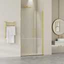 Frameless Pivot Glass Shower Door 42" W  72" H, Pivot Swing Shower Door with 1/4" SGCC Tempered Glass, Brushed Gold