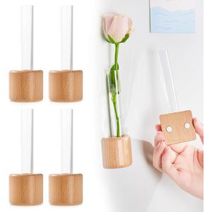 AGLOO Decorative Fridge Magnets - Mini Vase Planter Magnets for Refrigerator, Locker, Kitchen and Office - Cute Test Tube Plant Flower Vase (4)