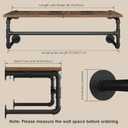 Clothes Rack with Top Shelf, 29.1in Industrial Pipe Wall Mounted Garment Rack, Space-Saving Display Hanging Clothes Rack, Heavy Duty Detachable Multi-Purpose Hanging Rod for Closet Storage