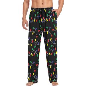 Xmas Light Men's Pajama Pants Bottoms Winter Soft Lounge PJ Pants Long pajama pants Sleep Pajama Pants for Man home trousers X-Large