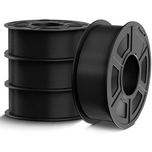 TECBEARS PETG Filament 1.75mm, 3D Printer Filament PETG Black Bundle, Strong Toughnes, 4 * 1KG(1320M) Filament High Precision, Dimensional Accuracy ±0.02mm, 4 Packs of Black