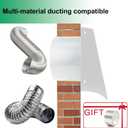 8 Inch Exterior Dryer Vent Cover Outside, Wall Vent Cover Outdoor Hooded Wall Vent with Backdraft Damper for Dryer Kitchen Bathroom Range Hood HVAC Duct Vent, Galvanized Steel (White)