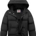 WULFUL Kids Boy's Winter Coat Hooded Puffer Windbreaker Warm Cotton Jacket Parka Down Outdoor Coats (Blue, S)