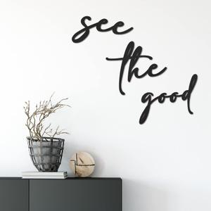 Unittype 3 Pcs Inspirational Wall Art Black See The Good Walls Art Mental Health Office Wall Decor Boho Rustic Modern Wood Motivational Walls Decals for Living Room Kitchen Bedroom