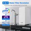 LCF 0.01μm Ultra-Filtration Under Sink Water Filter System, 3-Stage Alkaline Mineral pH+ Water Purifier, LED UV-C Ultrąviolët SUS304 Faucet, Reduces up to 99.9% of Baçtёria, Bad Taste & Chlorine