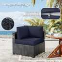 14 Pcs Outdoor Patio Cushion Covers, Replaceable Waterproof Furniture Covers, Outdoor Non-Slip Covers with Zippers, Couch 3 Sizes for Backyard Garden, Covers Only, Navy Blue