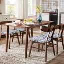 SearchI Seat Covers for Dining Room Chairs Stretch Printed Chair Seat Covers Set of 4, Removable Washable Upholstered Chair Seat Protector Cushion Slipcovers for Kitchen, Office(Flowers Pattern9)