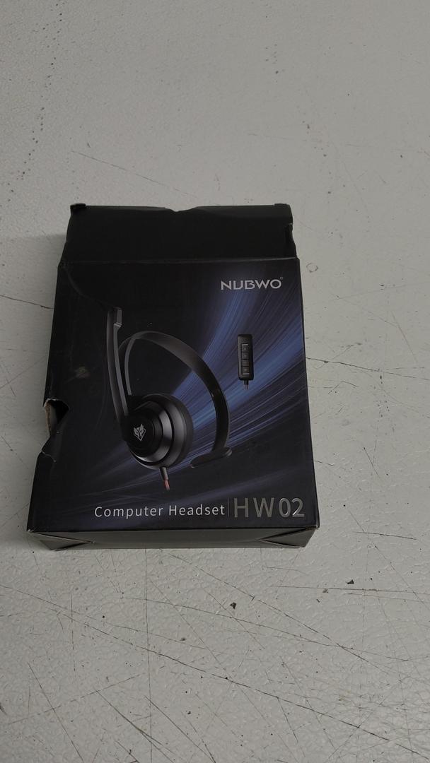 NUBWO HW02 USB Computer Headset with Clear Chat Microphone, Lightweight On-Ear Wired Headset for MS Teams, Skype, Webinars, Call Center and More (Black)