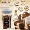 Suclain 2 Pack 44oz Airtight Coffee Canisters Light Blocking Tea Storage Containers with Scoop, Airtight Food Jars for Loose Leaf Tea, Sugar, Formula, Coffee Bean, with Chalk Marker & 8 Stickers