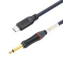 Devinal Upgrade Guitar to USB C Record Cable, 1/4" inch TS to USB-C Audio Cable, 6.35mm Mono to USB Type-C Recording Cord Adapter. Gold Plated 10 Feet