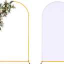 Vincidern 6.6FT Arch Backdrop Stand and Cover Set, Metal Arch Stand with White Cover for Wedding, Party, Baby Showers, Graduation, Birthday, Event Backdrop Decorations