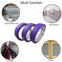 3 Rolls Purple Art Craft Tape Removable Masking Tape Multi Purpose Tape for DIY Labeling Decoration, 1/2 Inch x 40Yards and 1.5 Inches x 20 Yards