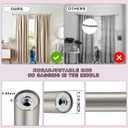Heavy Duty Curtain Rods,1 1/4" Large Diameter Premium Nonadjustable Curtain Rod,96in/8ft Custom Window Treatment Rods with Durable Aluminum Brackets and End Caps,Brushed Nickel Finish