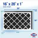 Clorox 16x20x1 Air Filter, MERV 8 with Carbon, Reduces Pet Smells, Cooking Smells and More, Pleated HVAC AC Furnace Filter, 4-Pack (Actual Size 15.75 x 19.75 x 0.75), Made in USA