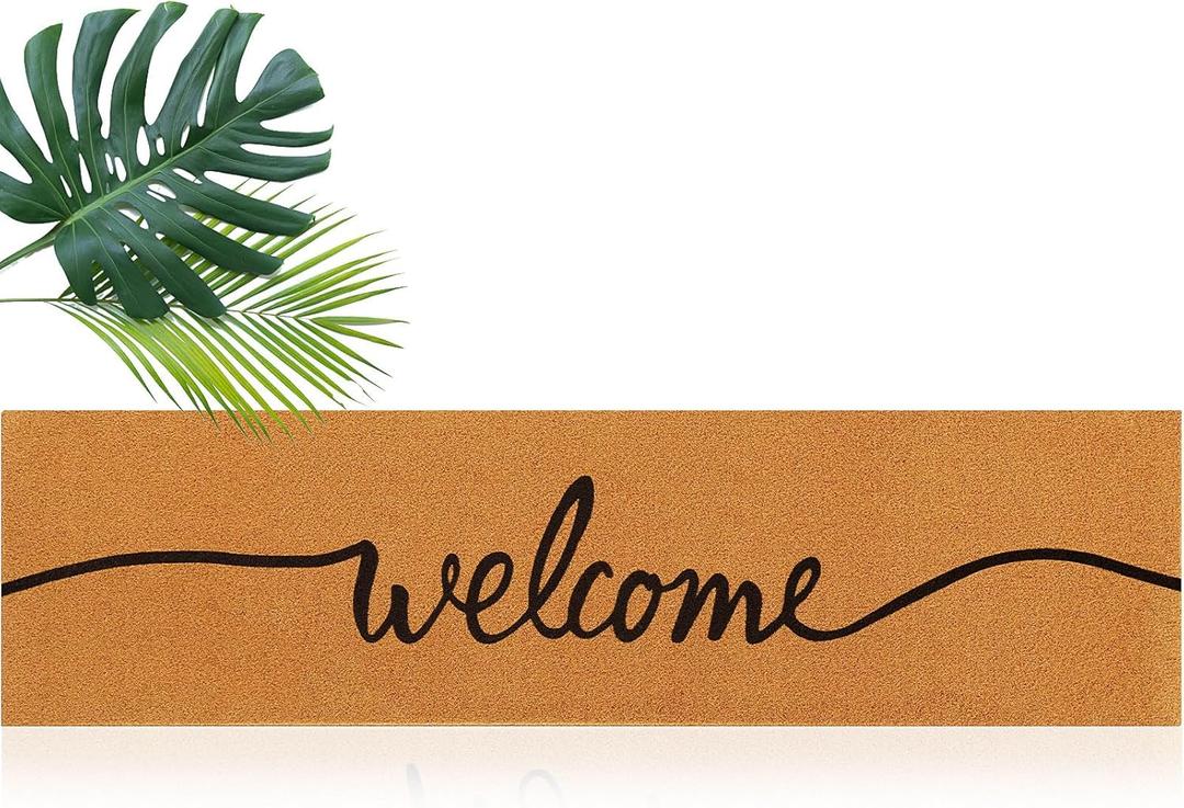 Honeydak Extra Large Mat Outdoor 60'' x 16'' Non Slip Long Doormat for Front Door Oversized Entrance Decorative Rug for Outdoor Inside Welcome Summer Outside Home Entry Supply(Welcome)