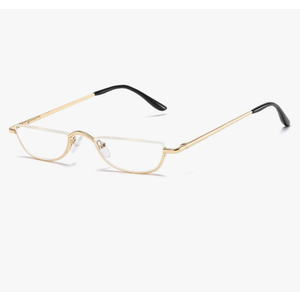 Half Moon Reading Glasses Half Frame Semi Rimless Metal Strong Eyewear Spring Hinge Clear Lens Lightweight Fashion Computer Readers for Men Women