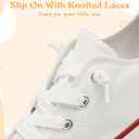 Toddler Little Kid Cushioned Canvas Shoes Slip On Sneakers Soft and Durable (White, 3 Big Kid)