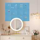 12 Pack Large Cork Board Alternative, 47" x 35" Bulletin Board, Felt Wall Tiles with Safe Removable Adhesive Tabs, Cork Boards for Walls Office School & Home (Lake Blue)