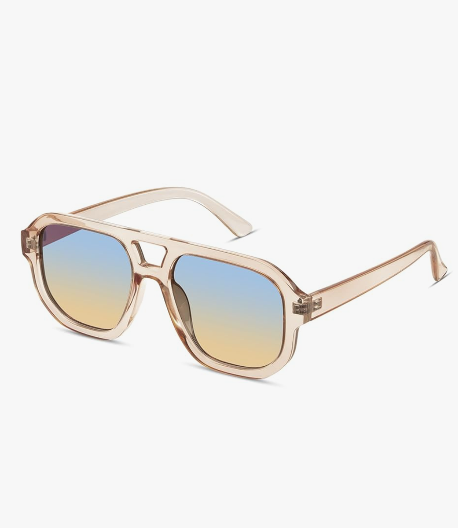 livho Trendy Polarized Square Aviator Sunglasses Women Men Square Eyewear Frame, Retro Sun Glasses for Women Men 2025 Shades