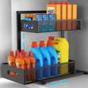 Under Sink Organizer Pull Out Cabinet Organizer Adjustable Height 2 Tier with Sliding Drawers Kitchen Bathroom Organizer and Storage(1pc) (xl-1pack, Black)